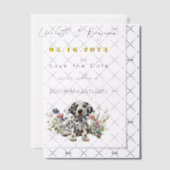 Dalmierung Hund und Wildblumen Save the Date Pergament Einladungen (Versetzt (Einladung))