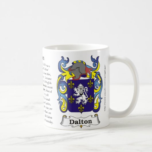 Dalton, der Ursprung und Bedeutung auf einer Tasse (Rechts)