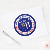 Dalton Highway, North Slope Haul Road Runder Aufkleber (Umschlag)