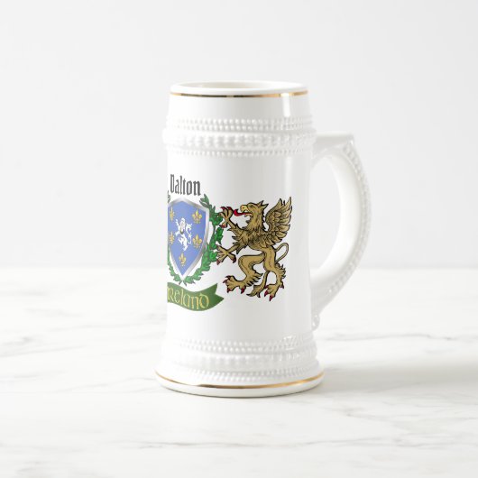 Dalton Irish Shield Personalisiert Beer Stein Bierglas (VorderseiteRechts)