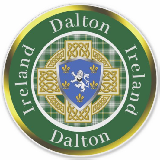 Dalton Shield & Celtic Cross Personalisiert Aufkleber (Vorderseite)