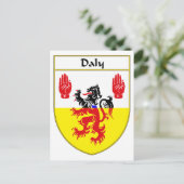 Daly Coat of Arms/Familienwappen Postkarte (Stehend Vorderseite)