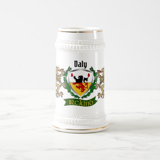 Daly/O'Daly Irish Shield Personalisiert Beer Stein Bierglas (Mittel)