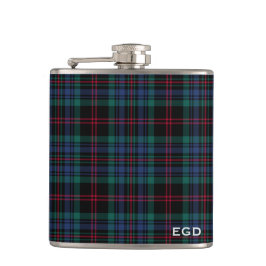 Daly Tartan Monogram Royal Blue Kariert Flachmann