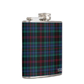 Daly Tartan Monogram Royal Blue Kariert Flachmann (Rechts)