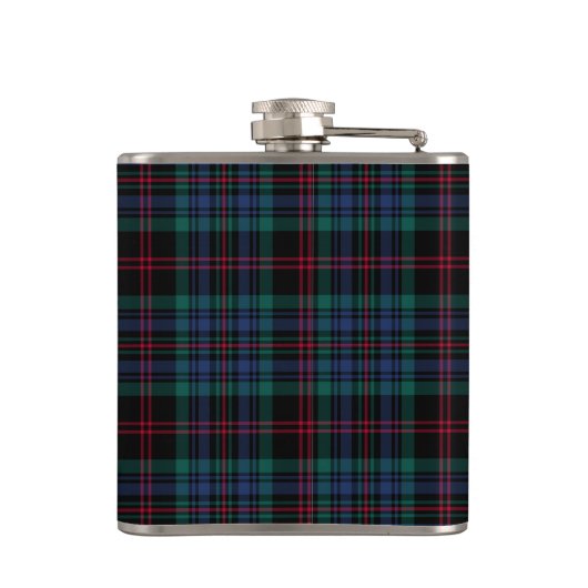 Daly Tartan Monogram Royal Blue Kariert Flachmann (Rückseite)