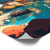 Dalyan Turkey Travel Art Vintag Poster (Ecke)