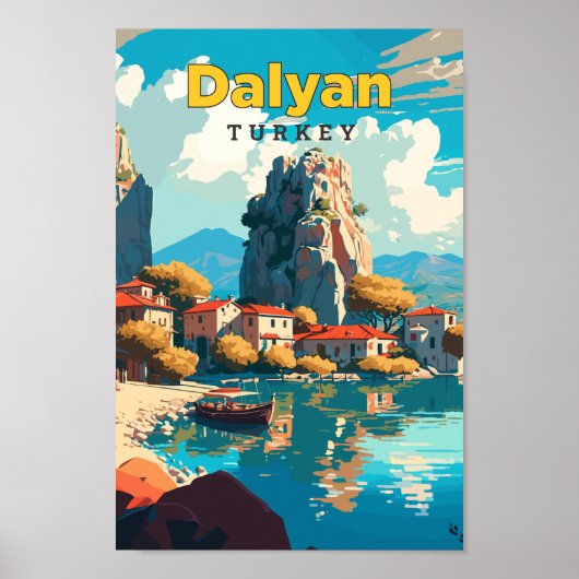 Dalyan Turkey Travel Art Vintag Poster (Vorne)