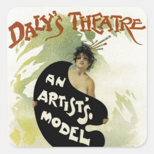 Daly's Theatre ~ Ein Modell des Künstlers Quadratischer Aufkleber