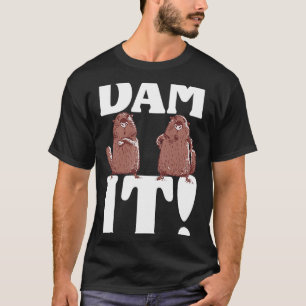 Dam It Dabbing Beaver Zeichnend T-Shirt