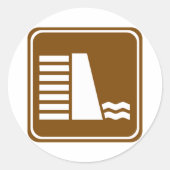 Dam- oder Staudammsignierung Runder Aufkleber (Vorderseite)