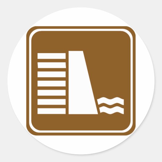 Dam- oder Staudammsignierung Runder Aufkleber (Vorderseite)