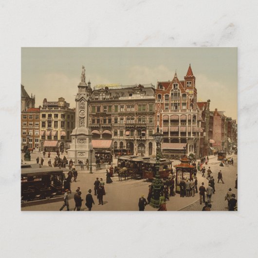 Dam Square, Amsterdam, Niederlande Postkarte (Vorderseite)