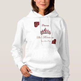 Dama de Ehre Rote Rosen Quinceañera Name Space Hoodie