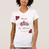 Dama de Ehre Rote Rosen Quinceañera Name Space T-Shirt (Vorderseite)