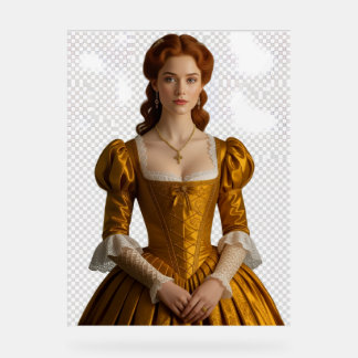 “Dama Renacentista Dorada – Arte Elegante y Realis Acrylschild