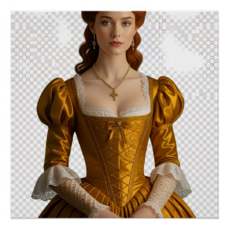 Dama Renacentista Dorada Poster