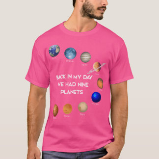 Damals hatten wir neun Planeten-Sonnensysteme wie T-Shirt