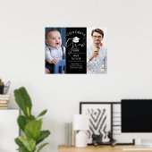 Damals Und Heute 2 Foto-Abschlussfeier-Schild Poster (Heimbüro)