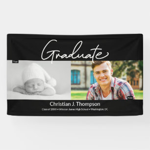 Damals und Heute Abschlussfoto und Babyfoto  Banner