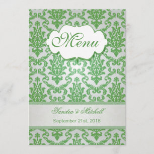 Damasapfelfarbe Hochzeitsmenü Menükarte