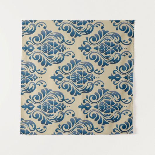 Damascus seamless pattern of floral ornament on be wandteppich (Vorderseite (Horizontal))