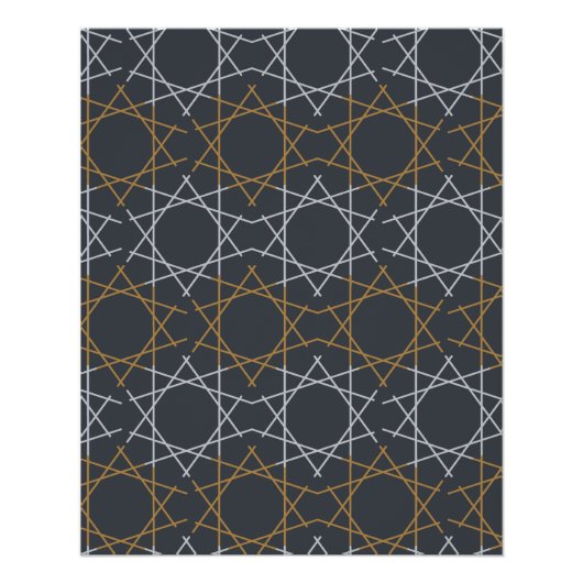 Damascus Steel Geometric Pattern Poster (Vorderseite)