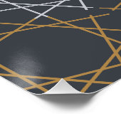 Damascus Steel Geometric Pattern Poster (Ecke)
