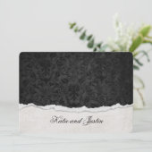 Damasdesign mit abgerissener Kante Einladung (Stehend Vorderseite)