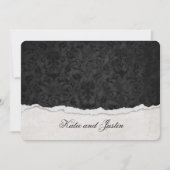 Damasdesign mit abgerissener Kante Einladung (Vorderseite)