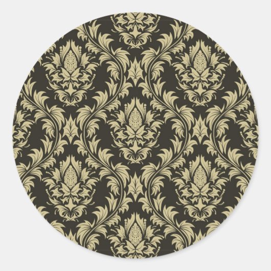 Damashintergrund Runder Aufkleber (Vorderseite)