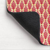 Damask07-redyellow RED YELLOW DAMASK PATTERN TEMP Mousepad (Ecke)