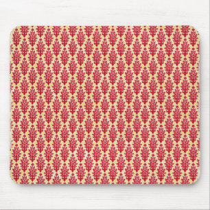 Damask07-redyellow RED YELLOW DAMASK PATTERN TEMP Mousepad