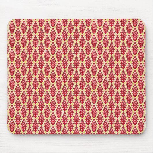 Damask07-redyellow RED YELLOW DAMASK PATTERN TEMP Mousepad (Vorne)