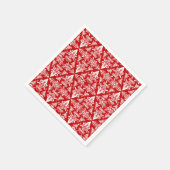 Damask 01 Rot-Weißbuch Cocktail Napkins Serviette (Ecke)