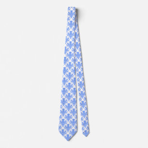 Damask 02 Muster - Baby Blue on White Krawatte