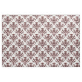 Damask 02 Muster - Dunkelbraun auf Weiß Stoff (Fat Quarter (45,7 x 55,9 cm))