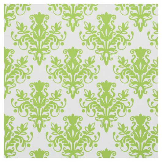 Damask 02 Muster - Martian Green on White Stoff (Muster)