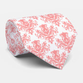 Damask 02 Muster - Soft Pink on White Krawatte (Gerollt)