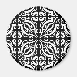 Damask 1 (schwarz und weiß) magnet