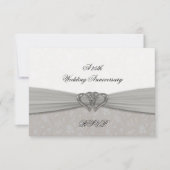 Damask 25. Hochzeitstag UAWG RSVP Karte (Vorderseite)