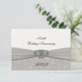 Damask 25. Hochzeitstag UAWG RSVP Karte (Stehend Vorderseite)