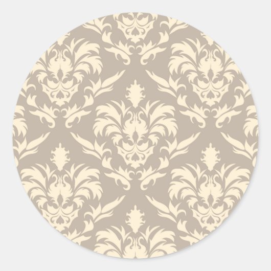 Damask 2 runder aufkleber (Vorderseite)