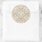Damask 2 runder aufkleber (Tasche)