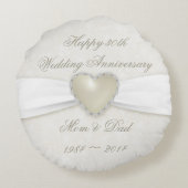 Damask 30. Hochzeit Jubiläum Runde Kissen Kissen (Rückseite)