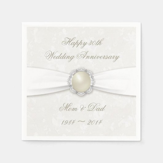 Damask 30. Hochzeitspapier Napkins Serviette (Vorderseite)