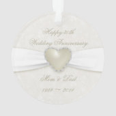 Damask 30. Hochzeitstag Acrylschmuck Ornament (Rückseite)