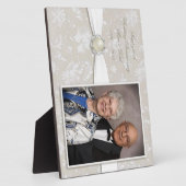 Damask 30. Hochzeitstag Foto Plaque Fotoplatte (Seite)