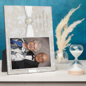 Damask 30. Hochzeitstag Foto Plaque Fotoplatte (Seite)