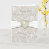 Damask 30. Hochzeitstag Grußkarte Karte (Gelbe Blume)